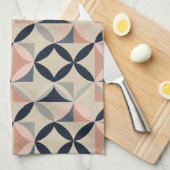 Mid Century Modern Geometric Abstract Pattern  キッチンタオル (四つ折り)