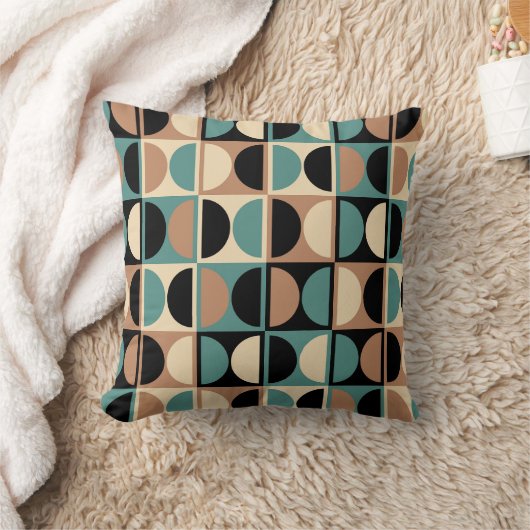 Mid Century Modern Geometric Abstract Pattern クッション (ブランケット)