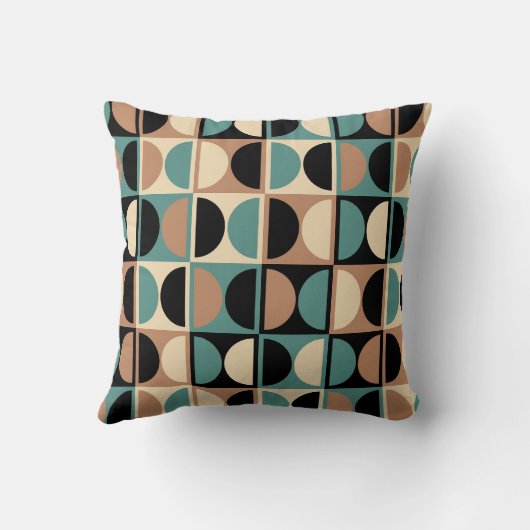 Mid Century Modern Geometric Abstract Pattern クッション (裏面)