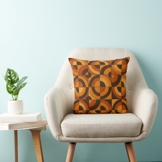 Mid Century Modern Geometric Abstract Pattern クッション (椅子)