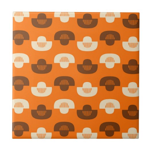 Mid Century Modern Geometric Abstract Pattern タイル (正面)