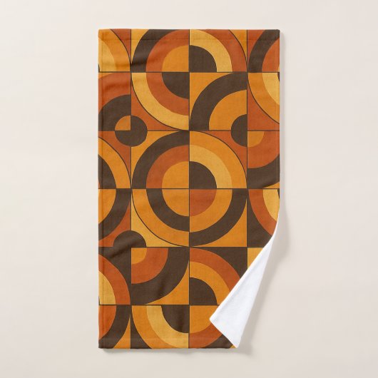 Mid Century Modern Geometric Abstract Pattern バスタオルセット (ハンドタオル)