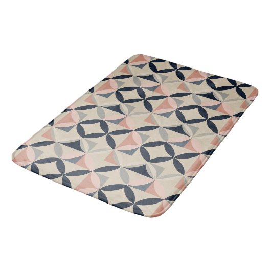 Mid Century Modern Geometric Abstract Pattern バスマット (アングル)