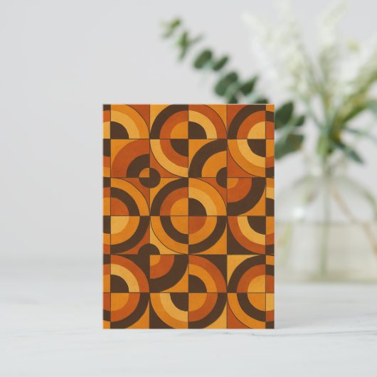 Mid Century Modern Geometric Abstract Pattern ポストカード (スタンド正面)