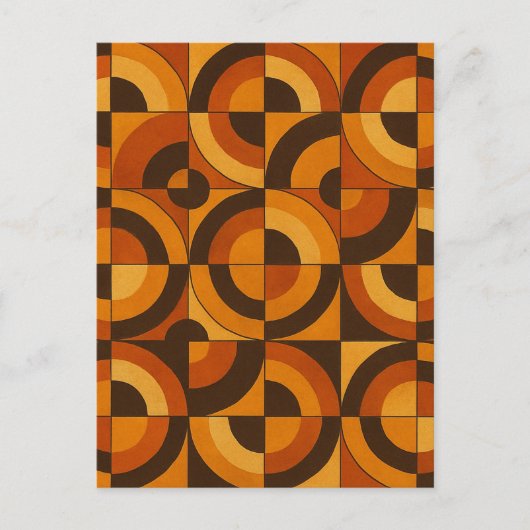 Mid Century Modern Geometric Abstract Pattern ポストカード (正面)
