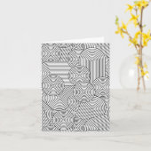 Mid Century Modern Geometric Arch Black White カード (黄色い花)