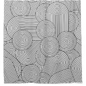 Mid Century Modern Geometric Arch Black White シャワーカーテン (正面)