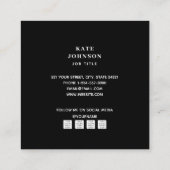 Mid Century Modern Geometric Arch Black White スクエア名刺 (裏面)