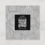 Mid Century Modern Geometric Arch Black White スクエア名刺 (正面)