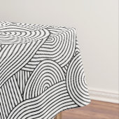 Mid Century Modern Geometric Arch Black White テーブルクロス (インサイチュ)