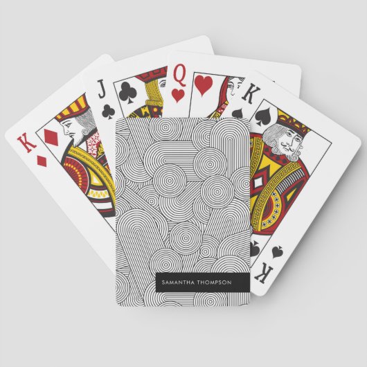 Mid Century Modern Geometric Arch Black White トランプ (裏面)