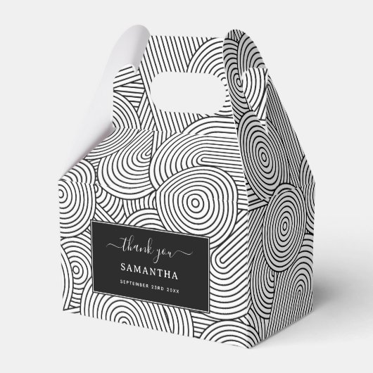 Mid Century Modern Geometric Arch Black White フェイバーボックス (正面サイド)