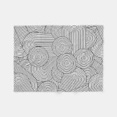 Mid Century Modern Geometric Arch Black White フリースブランケット (正面(横))