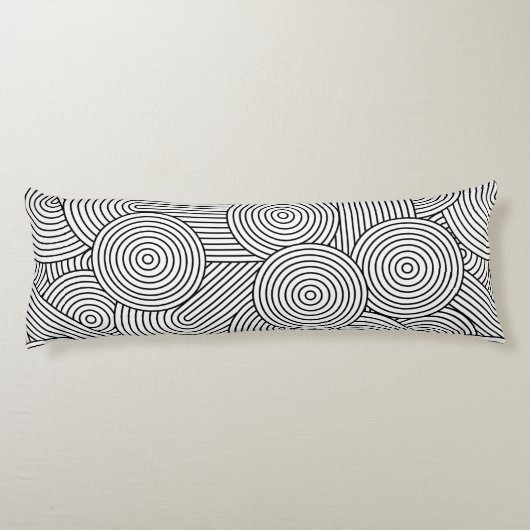 Mid Century Modern Geometric Arch Black White ボディピロー (裏面)