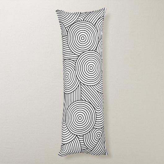 Mid Century Modern Geometric Arch Black White ボディピロー (裏面 (縦))