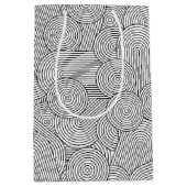 Mid Century Modern Geometric Arch Black White ミディアムペーパーバッグ (正面)