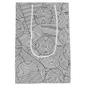 Mid Century Modern Geometric Arch Black White ミディアムペーパーバッグ (裏面)