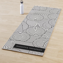 Mid Century Modern Geometric Arch Black White ヨガマット