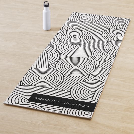Mid Century Modern Geometric Arch Black White ヨガマット (インサイチュ)