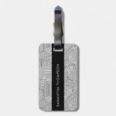 Mid Century Modern Geometric Arch Black White ラゲッジタグ (裏面縦)
