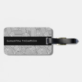 Mid Century Modern Geometric Arch Black White ラゲッジタグ (裏面横)