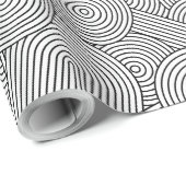 Mid Century Modern Geometric Arch Black White ラッピングペーパー (ロールコーナー)