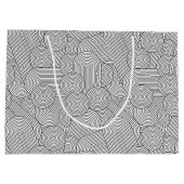 Mid Century Modern Geometric Arch Black White ラージペーパーバッグ (裏面)