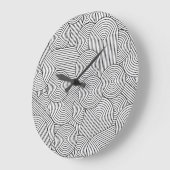 Mid Century Modern Geometric Arch Black White ラージ壁時計 (傾斜)