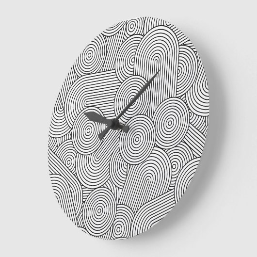 Mid Century Modern Geometric Arch Black White ラージ壁時計 (傾斜)