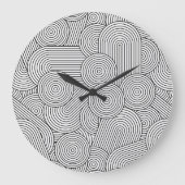 Mid Century Modern Geometric Arch Black White ラージ壁時計 (正面)
