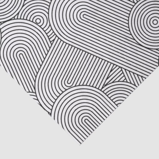 Mid Century Modern Geometric Arch Black White 薄葉紙 (詳細)