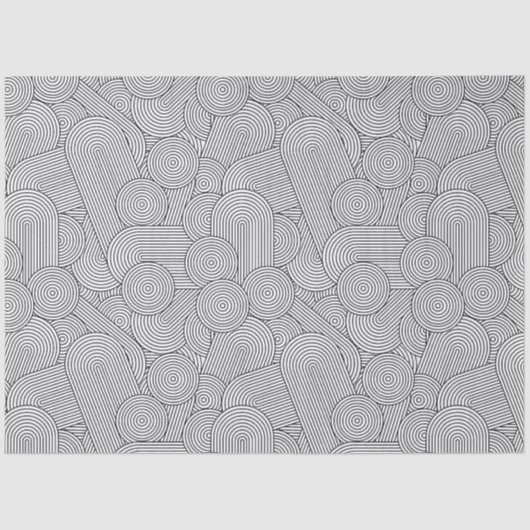 Mid Century Modern Geometric Arch Black White 薄葉紙 (正面)