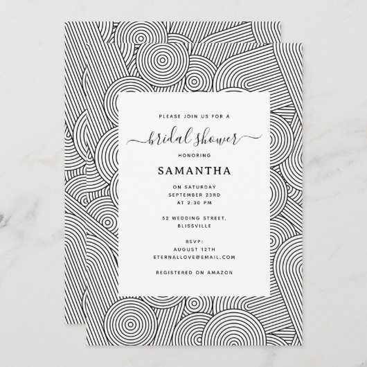 Mid Century Modern Geometric Arch Bridal Shower 招待状 (正面/裏面)