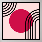 Mid-Century Modern Geometric Art ポスター (正面)
