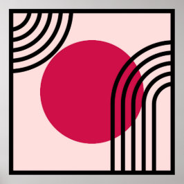 Mid-Century Modern Geometric Art ポスター
