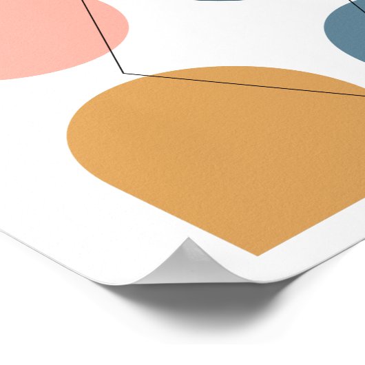 Mid Century Modern Geometric Art Design ポスター (角)