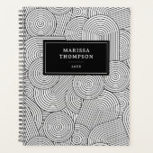 Mid Century Modern Geometric Black White プランナー手帳 (正面)