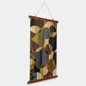 Mid Century Modern Geometric Circles Brown Gold 吊り下げ型タペストリー (傾斜あり)