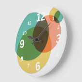 Mid-Century Modern Geometric Circles Retro Abstrac ラージ壁時計 (傾斜)