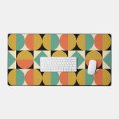 Mid Century Modern Geometric Design デスクマット (キーボード&マウス)
