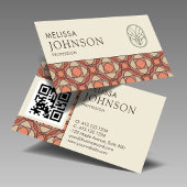 Mid-Century Modern Geometric Interior Designer QR 名刺