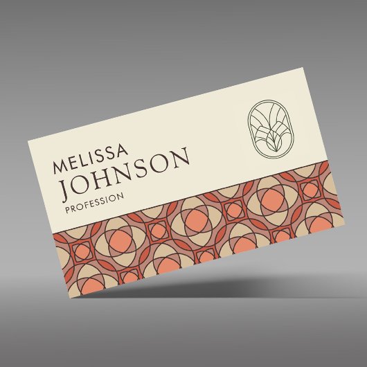 Mid-Century Modern Geometric Interior Designer QR 名刺