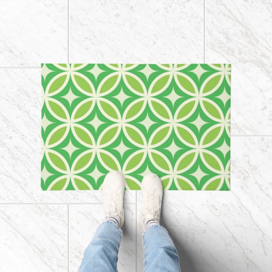 Mid Century Modern Geometric Lime green pattern  ドアマット (室内)