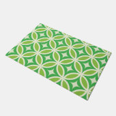 Mid Century Modern Geometric Lime green pattern  ドアマット (アングル)