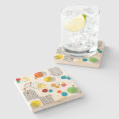 Mid century modern geometric Orange Green ストーンコースター (横)