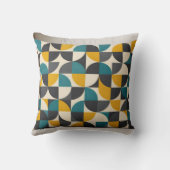  Mid-Century Modern Geometric Pattern Throw Pillow クッション (裏面)