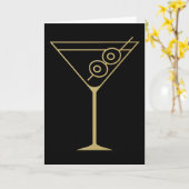 Mid Century Modern Gold 2 Olive Martini カード (黄色い花)