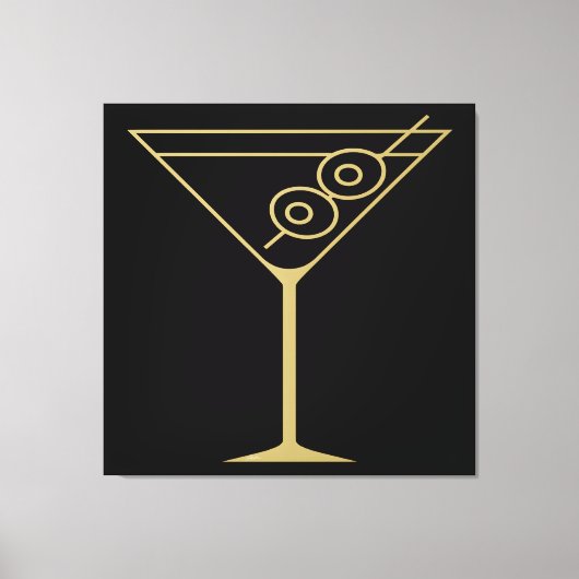Mid Century Modern Gold 2 Olive Martini キャンバスプリント (正面)