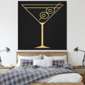 Mid Century Modern Gold 2 Olive Martini キャンバスプリント (インサイチュ (寝室))