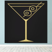 Mid Century Modern Gold 2 Olive Martini キャンバスプリント (インサイチュ (ウッドフロア))